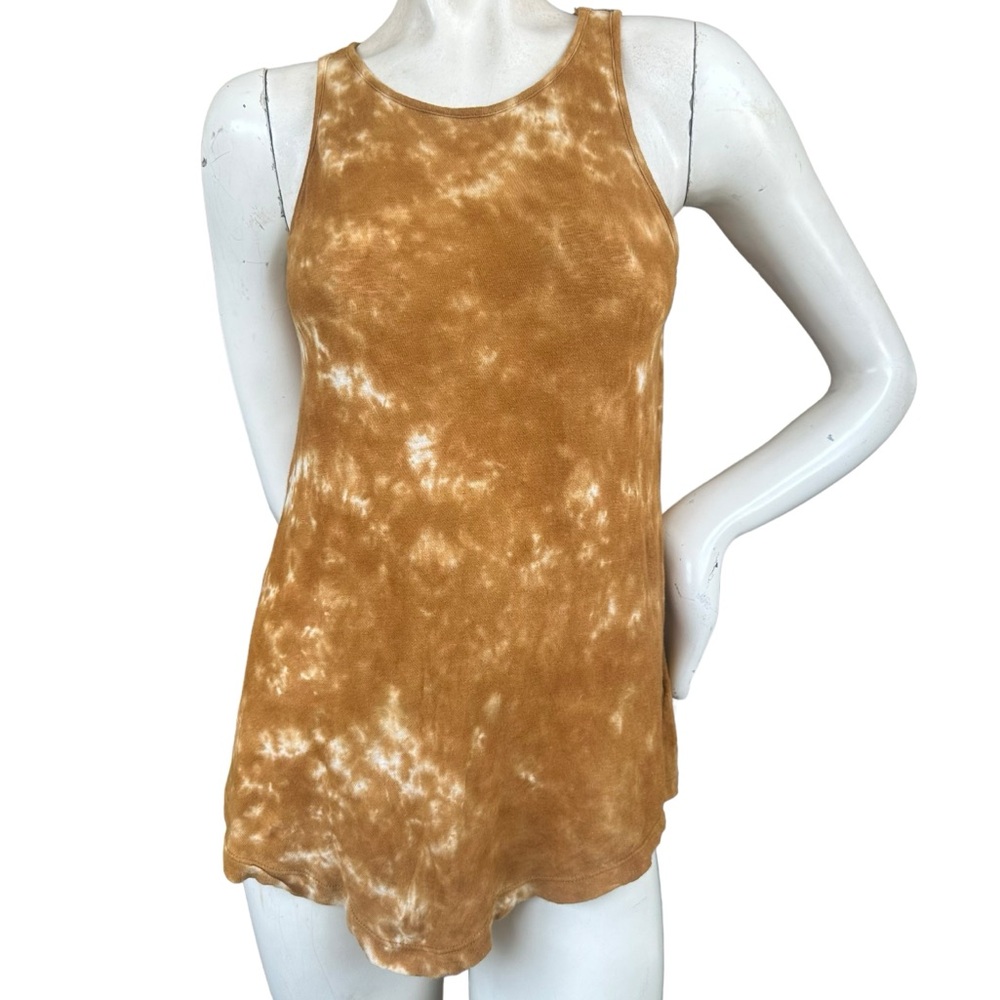 The Lady & The Sailor Linen Blend Tan and White Tie Dye Tank Top Size 1  XS/S